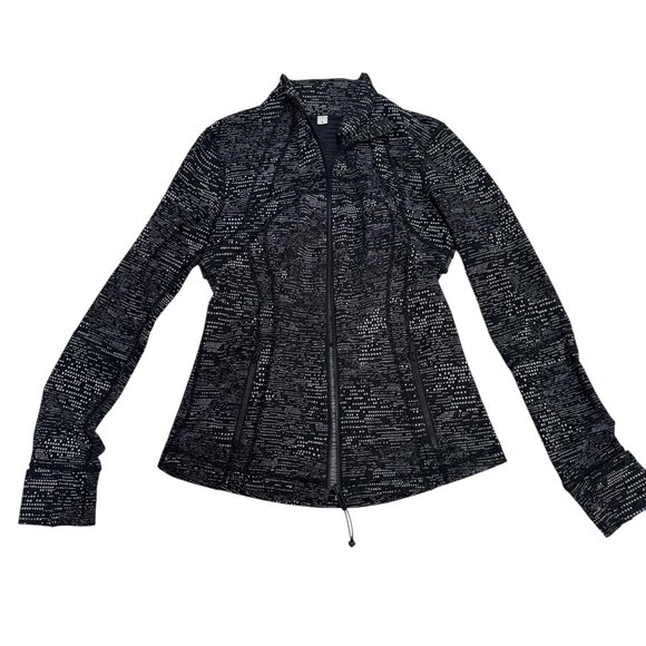 Like New Lululemon Define Jacket – Black White Speckle Print – Size 8 - Picture 3 of 6